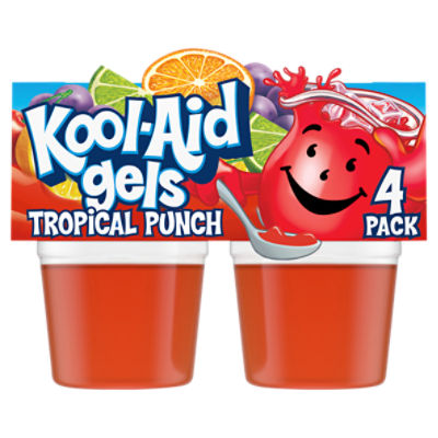 KoolAid Gels Tropical Punch JellO ReadytoEat, Gelatin Snacks