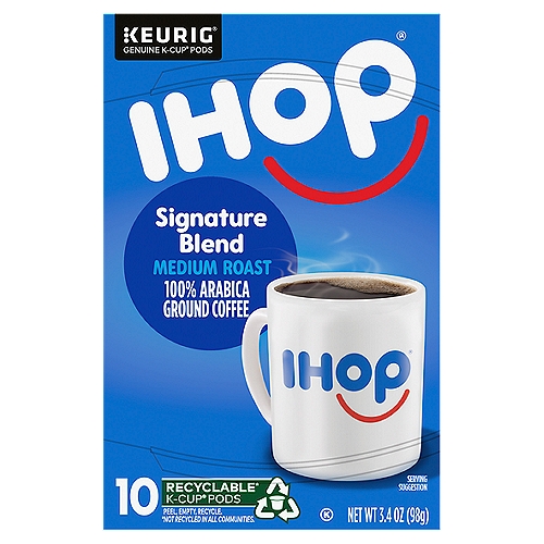 Ihop Signature Blend Medium Roast 100% Arabica Ground Coffee K-Cup Pods, 10 count, 3.4 oz