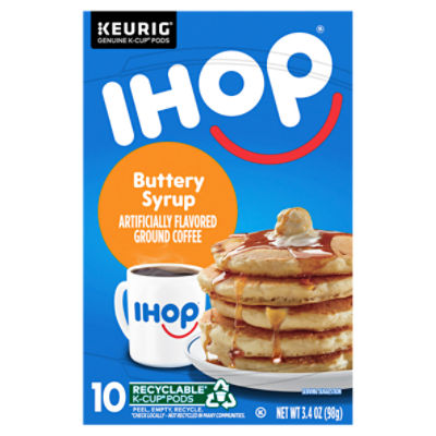 Ihop Buttery Syrup Flavored Ground Coffee KCup Pods, 10 count, 3.4 oz