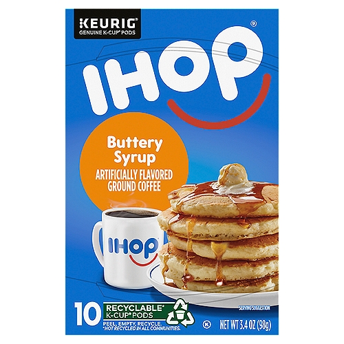 Ihop Buttery Syrup Flavored Ground Coffee K-Cup Pods, 10 count, 3.4 oz