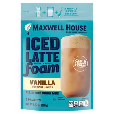  Maxwell House International Vanilla Bean Latte Instant Coffee  (8.5 oz Canister) : Powdered Drink Mixes : Grocery & Gourmet Food