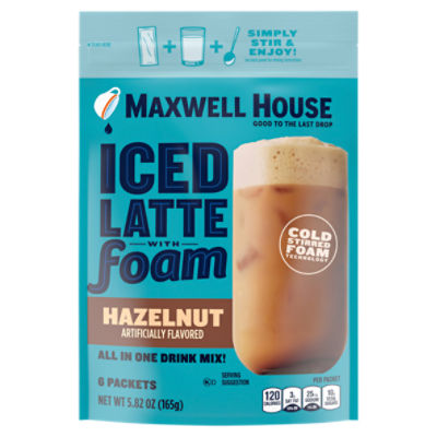 Maxwell House Hazelnut Iced Latte with Foam, 6 count, 5.82 oz