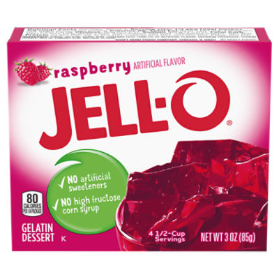 Jell-O Raspberry Gelatin Dessert, 3 oz, 3 Ounce