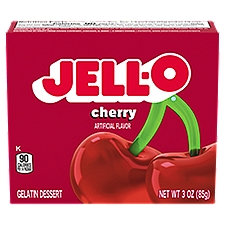 Jell-O Cherry, Gelatin Dessert Mix, 3 Ounce