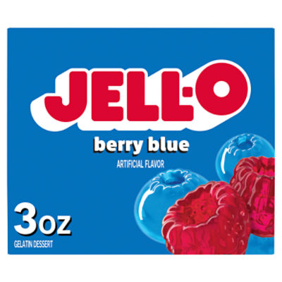 Jell-O Berry Blue Gelatin Dessert, 3 oz, 3 Ounce