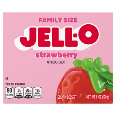 JellO Strawberry Gelatin Dessert, 6 oz