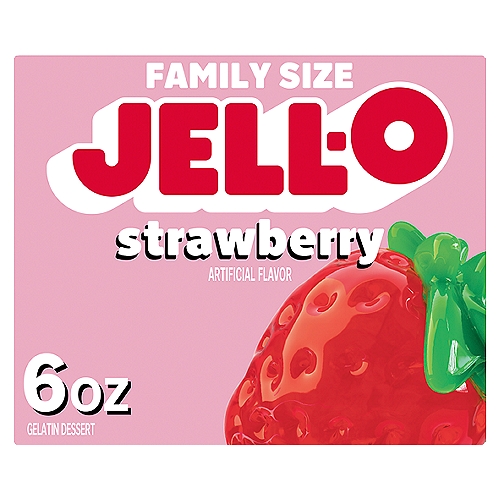 Jell-O Strawberry Gelatin Dessert Family Size, 6 oz
