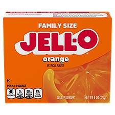 Jell-O Orange Flavor, Gelatin Dessert, 6 Ounce