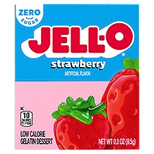 Jell-O Sugar Free Strawberry Flavor Low Calorie, Gelatin Dessert, 0.3 Ounce