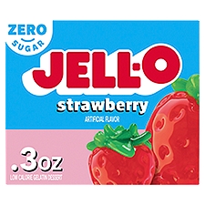Jell-O Zero Sugar Strawberry Low Calorie Gelatin Dessert, 0.3 oz, 0.3 Ounce