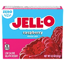 Jell-O Raspberry Sugar Free Low Calorie Gelatin Dessert, 0.3 oz
