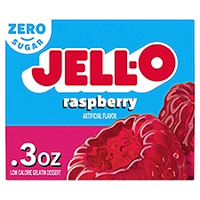Jell-O Zero Sugar Raspberry Low Calorie Gelatin Dessert, 0.3 oz, 0.3 Ounce