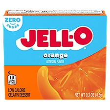 Jell-O Orange Sugar Free Low Calorie Gelatin Dessert, 0.3 oz, 0.3 Ounce