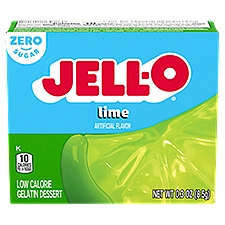 Jell-O Lime Sugar Free, Gelatin Dessert Mix, 0.3 Ounce