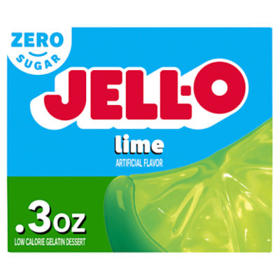 Jell-O Lime Zero Sugar Low Calorie Gelatin Dessert, 0.3 oz
