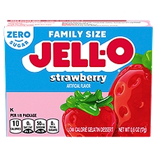 Jell-O Strawberry Sugar Free, Gelatin Dessert Mix, 0.6 Ounce