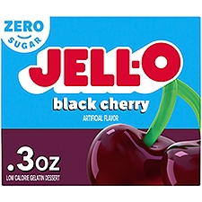 Jell-O Zero Sugar Black Cherry Low Calorie Gelatin Dessert, 0.3 oz