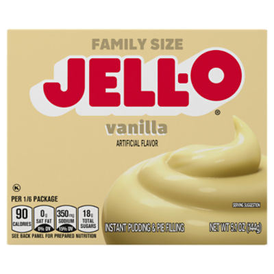 JELL-O Vanilla Instant Pudding & Pie Filling, 5.1 oz Box, 5.1 Ounce