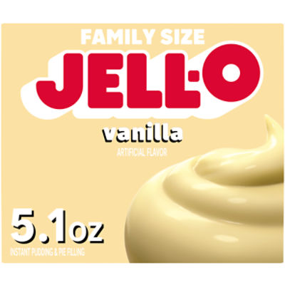 Jell-O Vanilla Instant Pudding & Pie Filling Family Size, 5.1 oz, 5.1 Ounce