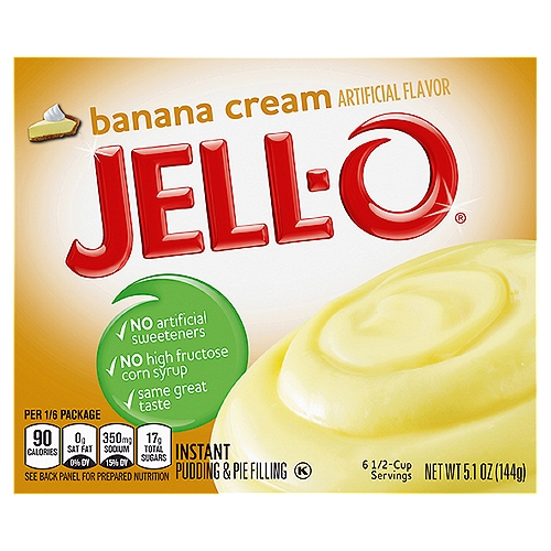 Jell-O Banana Cream Instant Pudding & Pie Filling, 5.1 oz