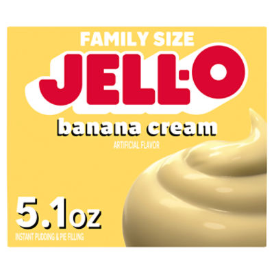 Jell-O Banana Cream Instant Pudding & Pie Filling Family Size, 5.1 oz, 5.1 Ounce