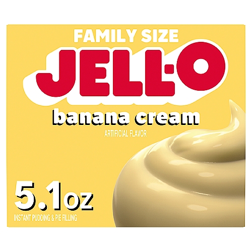 Jell-O Banana Cream Instant Pudding & Pie Filling Family Size, 5.1 oz