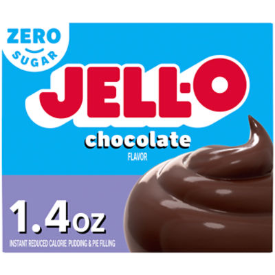 Jell-O Zero Sugar Chocolate Flavor Instant Reduced Calorie Pudding & Pie Filling, 1.4 oz, 1.4 Ounce