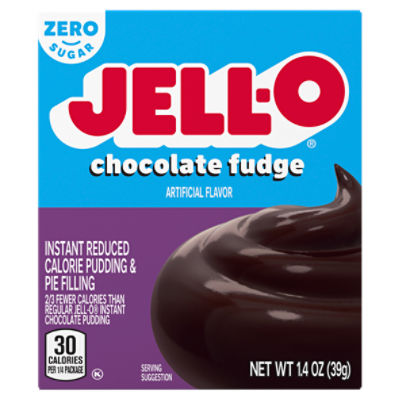 Jell-O JELL-O Zero Sugar Chocolate Fudge Instant Pudding & Pie Filling, 1.4 oz Box, 1.4 Ounce 