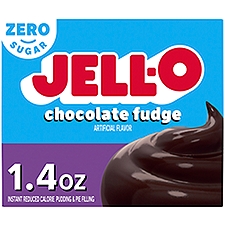 Jell-O Zero Sugar Chocolate Fudge Instant Reduced Calorie Pudding & Pie Filling, 1.4 oz, 1.4 Ounce