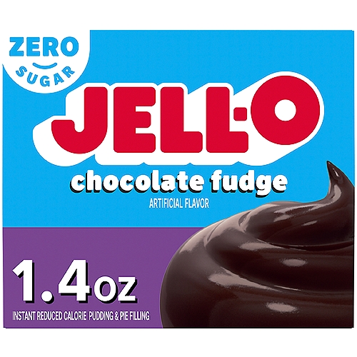 Jell-O Zero Sugar Chocolate Fudge Instant Reduced Calorie Pudding & Pie Filling, 1.4 oz