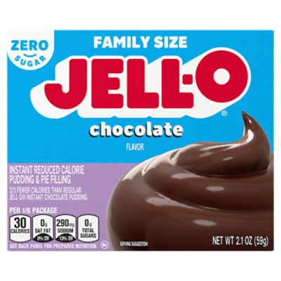 Jell-O JELL-O Zero Sugar Chocolate Flavor Instant Pudding & Pie Filling, 2.1 oz Box, 2.1 Ounce 