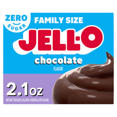 Jell-O Chocolate Zero Sugar Instant Reduced Calorie Pudding & Pie Filling, 2.1 oz, 2.1 Ounce