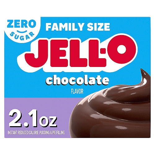 Jell-O Chocolate Zero Sugar Instant Reduced Calorie Pudding & Pie Filling, 2.1 oz