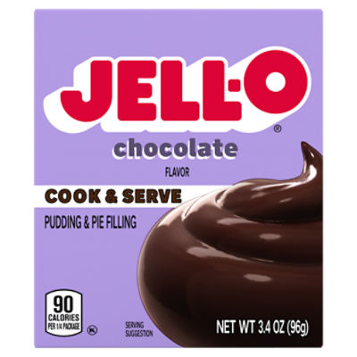 JELLO Cook & Serve Chocolate Pudding & Pie Filling, 3.4 oz Box Fairway