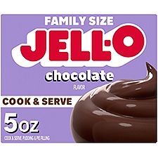 Jell-O Chocolate Flavor Pudding & Pie Filling Family Size, 5 oz, 5 Ounce