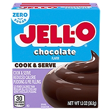 Jell-O Cook & Serve Chocolate Flavor Reduced Calorie Pudding & Pie Filling, 1.3 oz, 1.3 Ounce