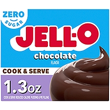 Jell-O Zero Sugar Chocolate Flavor Cook & Serve Reduced Calorie Pudding & Pie Filling, 1.3 oz, 1.3 Ounce