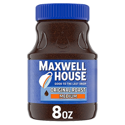 Maxwell House Original Roast Medium Instant Coffee, 8 oz
Maxwell House Instant Coffee is rich and full-flavored - a true American classic. Our coffee is packaged in a lightweight, easy-to-open jar that closes tightly to help maintain freshness.