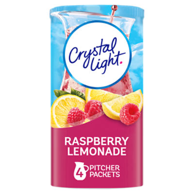 Crystal Light Raspberry Lemonade Artificially Flavored Powdered Drink Mix, 4 ct Pitcher Packets