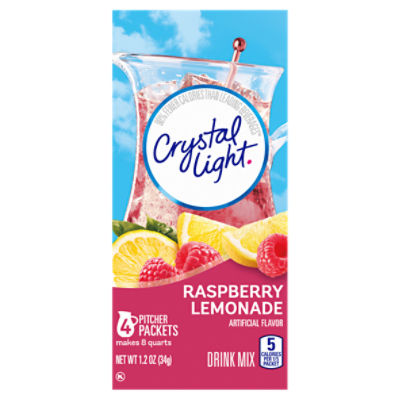 Crystal Light Raspberry Lemonade Drink Mix, 4 ct Pitcher Packets