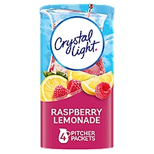Crystal Light Raspberry Lemonade Artificially Flavored Powdered Drink Mix, 4 ct Pitcher Packets, 1.2 Ounce