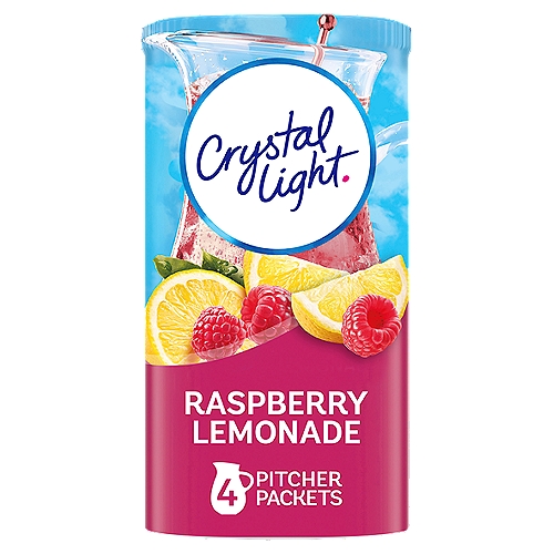 Crystal Light Raspberry Lemonade Artificially Flavored Powdered Drink Mix, 4 ct Pitcher Packets