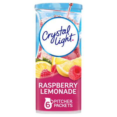 Crystal Light Raspberry Lemonade Artificially Flavored Powdered Drink Mix, 6 ct Pitcher Packets, 1.8 Ounce