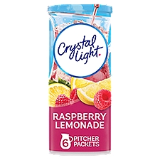 Crystal Light Raspberry Lemonade Artificially Flavored Powdered Drink Mix, 6 ct Pitcher Packets