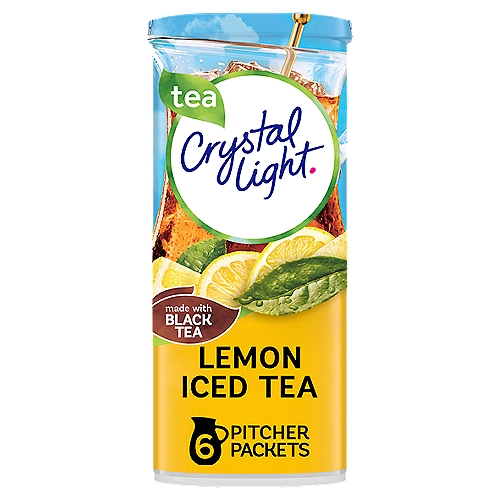 Crystal Light Lemon Iced Tea Drink Mix, 6 count, 1.4 oz
90% Fewer Calories than Leading Beverages*
*Per 12 Fl Oz Beverage, This Product 5 Calories; Leading Beverages 100 Calories.