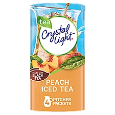 Crystal Light Peach Iced Tea Artificially Flavored Powdered Drink Mix, 4 ct Pitcher Packets