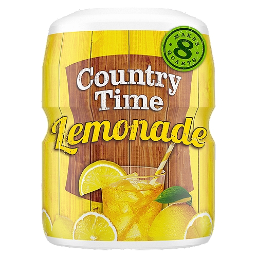 Country Time Lemonade Drink Mix, 19 oz
Enjoy the great taste of summertime with the good old fashioned refreshment of Country Time Lemonade. Cool and refreshing - not too sweet. And did you know that Country Time Lemonade has no Artificial Sweeteners, or Flavors? So go ahead and take time for summer's simple pleasures, mix up a pitcher and enjoy!