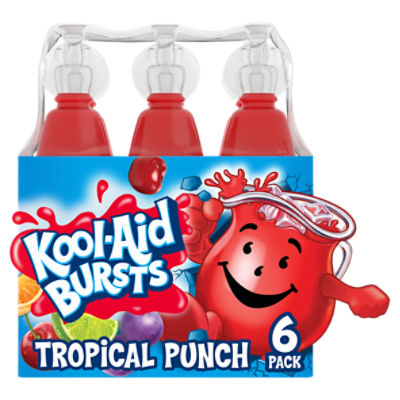 Kool-Aid Bursts Tropical Punch Soft Drink, 6.75 fl oz, 6 count