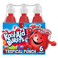 Kool-Aid Bursts Tropical Punch Soft Drink, 6.75 fl oz, 6 count