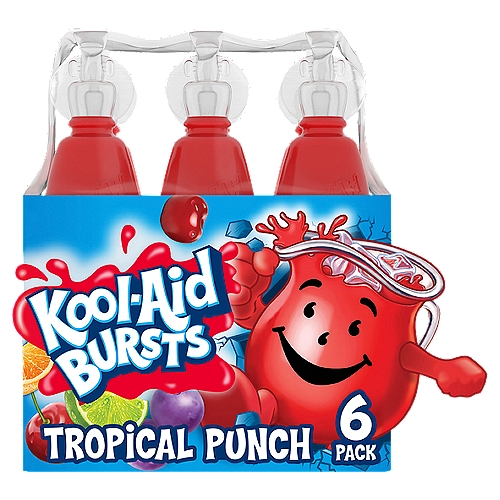 Kool-Aid Bursts Tropical Punch Soft Drink, 6.75 fl oz, 6 count
This Product 5g Sugars; Leading Regular Sodas 23g Sugars per 6.75 Fl Oz Serving.
